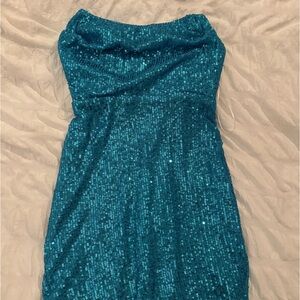 Blue mini dress